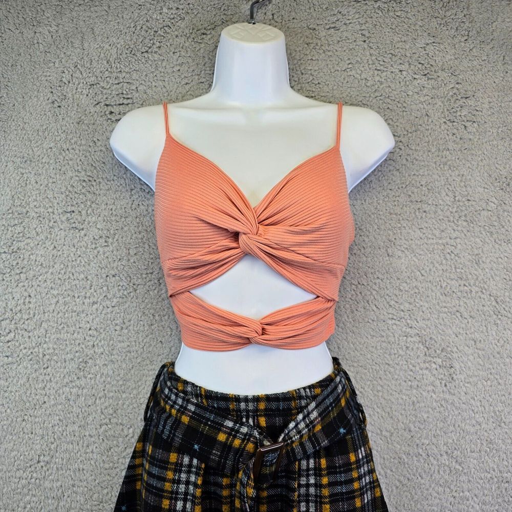 Y2K Babydoll Crop Top Womens S Rib Knit‎ Sexy Baddie Club Rave Festival Ribbed